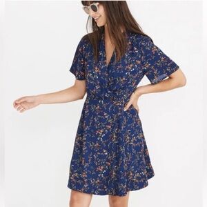 Madewell Amaranth Wrap Dress in Moonless Floral